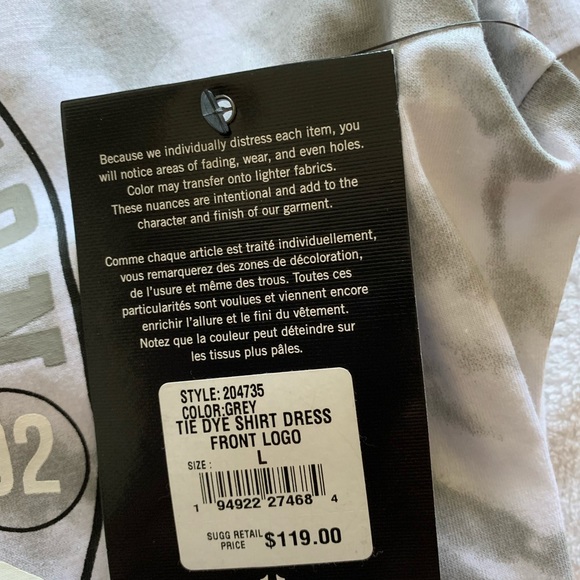 True Religion Tie Dye Shirt Dress front logo Large - Picture 6 of 10